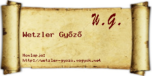 Wetzler Győző névjegykártya